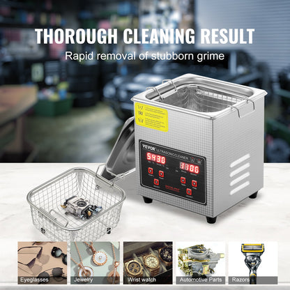 VEVOR Ultrasonic Cleaner with Digital Timer & Heater, Professional Ultra Sonic Jewelry