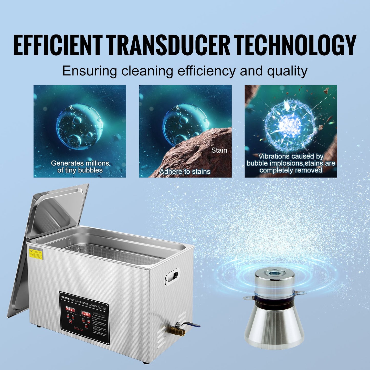 VEVOR Ultrasonic Cleaner with Digital Timer & Heater, Professional Ultra Sonic Jewelry