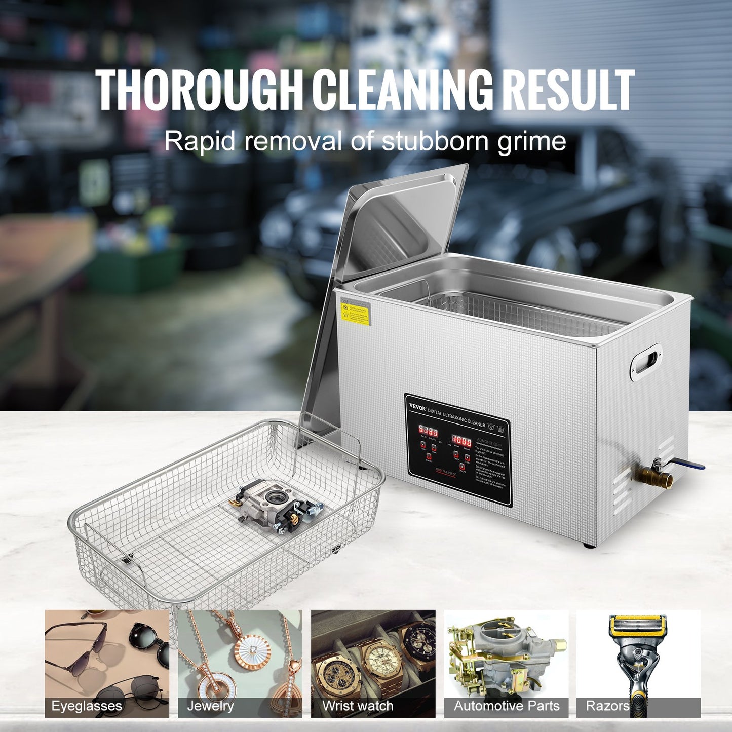 VEVOR Ultrasonic Cleaner with Digital Timer & Heater, Professional Ultra Sonic Jewelry