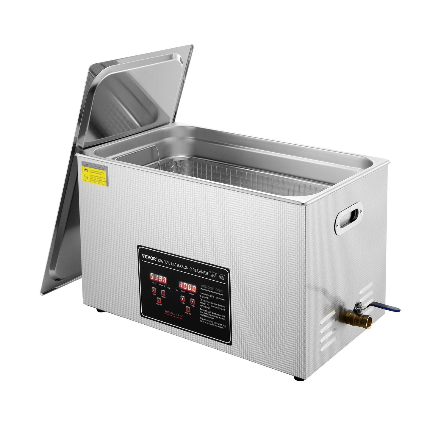 30L Ultrasonic Cleaner with Timer & Heater, Stainless Steel, Digital Control