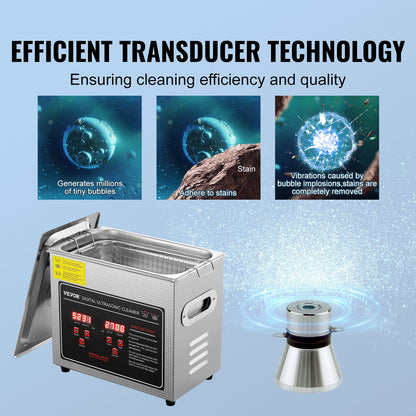 VEVOR Ultrasonic Cleaner with Digital Timer & Heater, Professional Ultra Sonic Jewelry