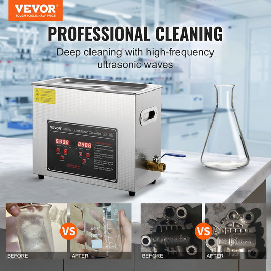 VEVOR Ultrasonic Cleaner with Digital Timer & Heater, Professional Ultra Sonic Jewelry