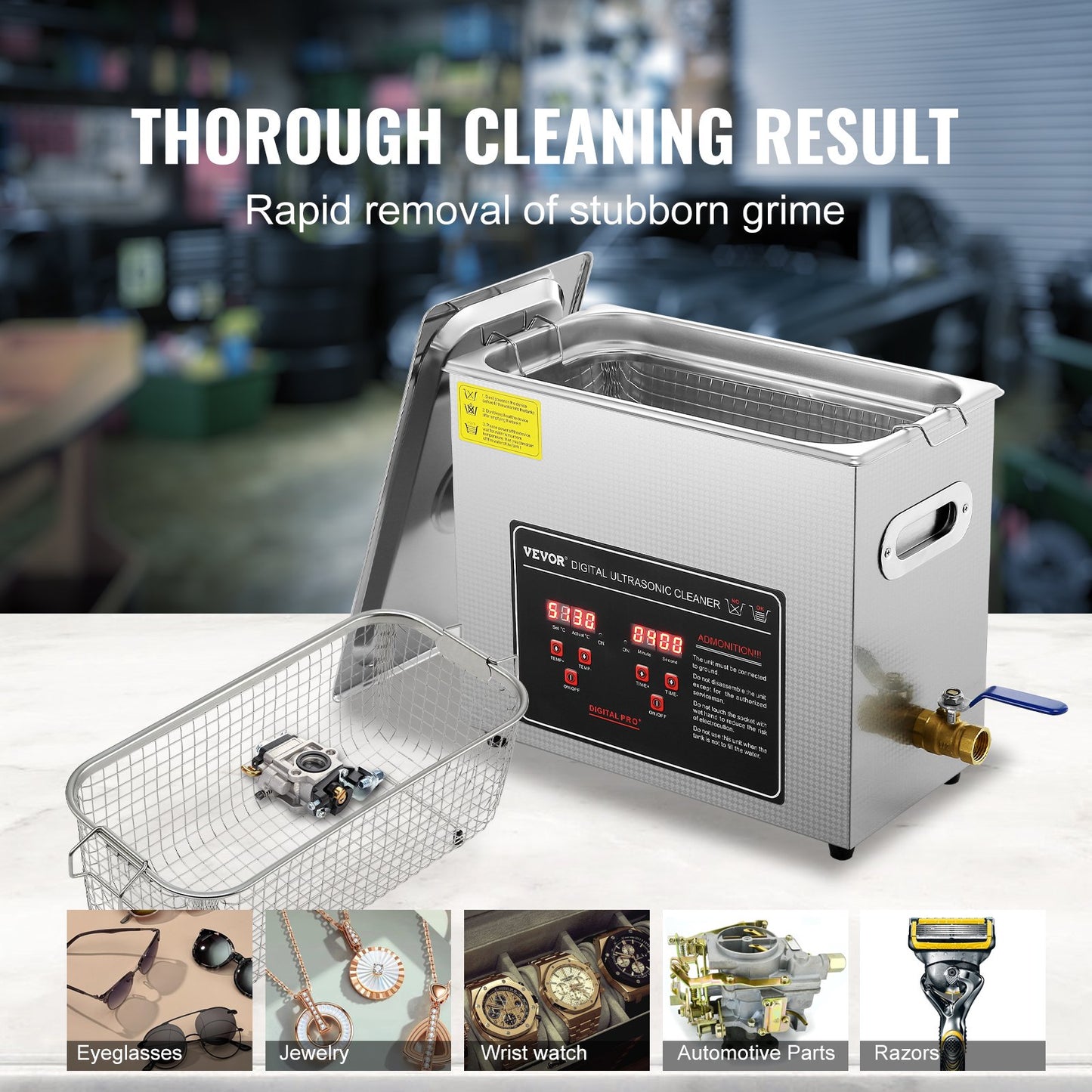 VEVOR Ultrasonic Cleaner with Digital Timer & Heater, Professional Ultra Sonic Jewelry