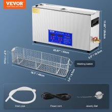 10L Ultrasonic Gun Cleaner with Heater, Timer, and 300W Power, 7.4 kg