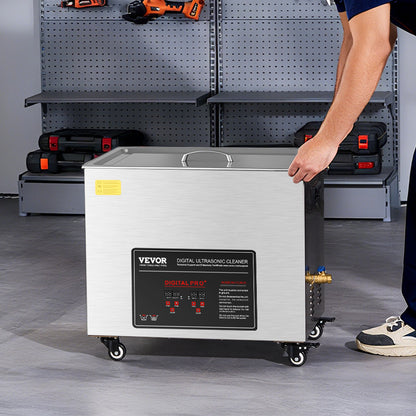 50L Ultrasonic Cleaner, Professional Ultrasonic Cleaner Machine with Cleaning Basket & Digital Display, 840W Stainless Steel Large Cleaning Machine with Wheels for Industrial Parts, Carburetors