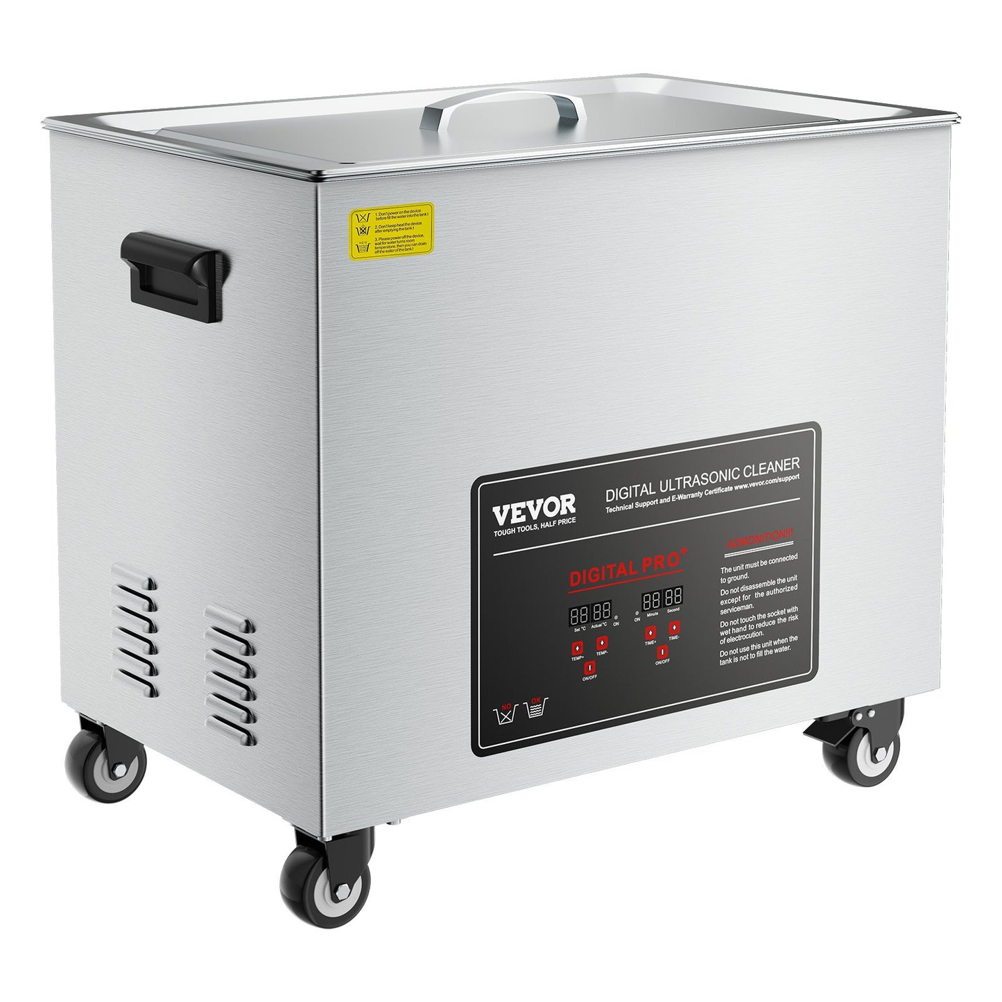 50L Ultrasonic Cleaner, Professional Ultrasonic Cleaner Machine with Cleaning Basket & Digital Display, 840W Stainless Steel Large Cleaning Machine with Wheels for Industrial Parts, Carburetors