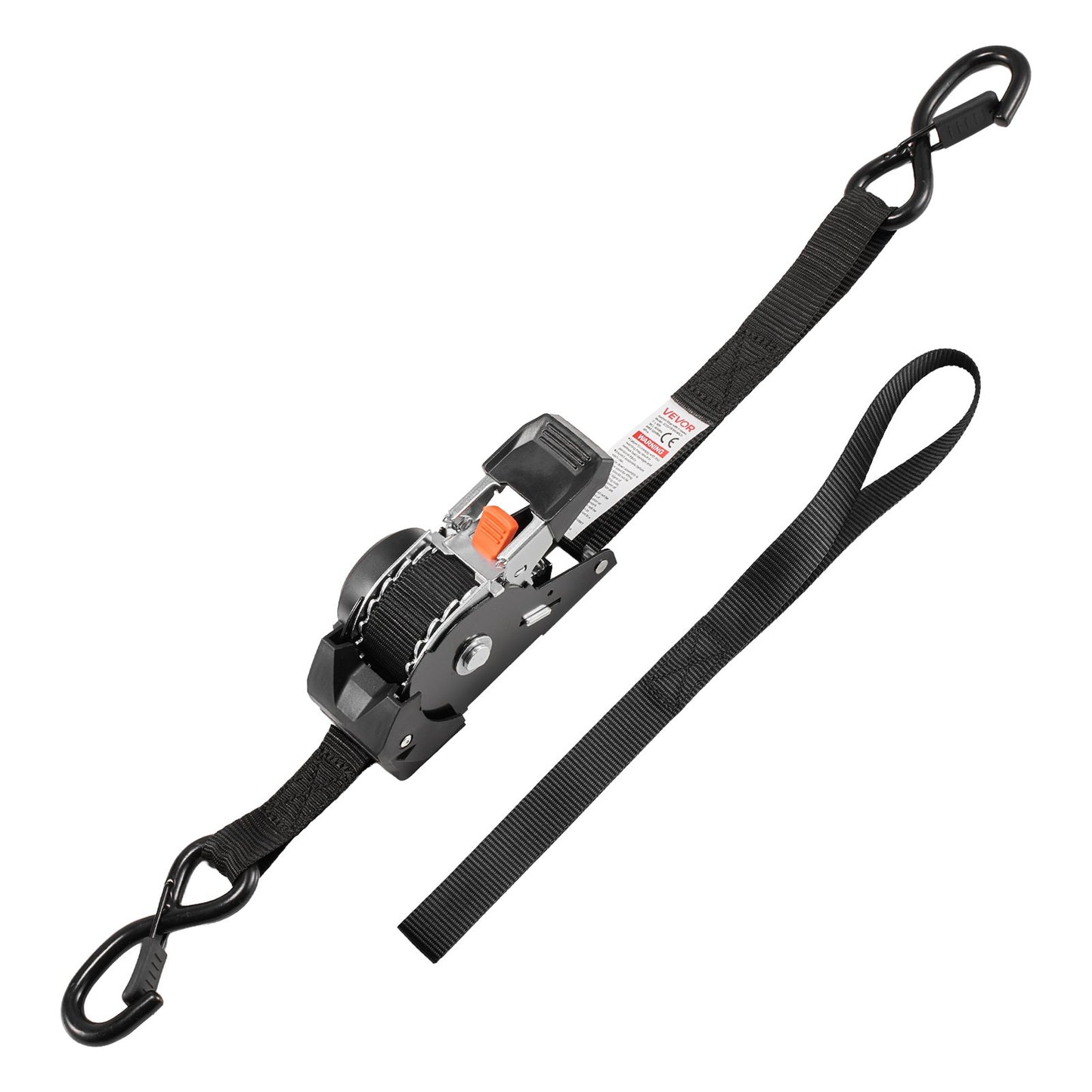Retractable Ratchet Straps, 25.4 mm x 1.8 m, Tie Down Straps with S Hooks, 544 kg Break Strength, 4 Soft Loops, Tie Down Ratcheting for Moving, Trailers, Motorcycles, Kayaks, Car Roof, 4 Pack