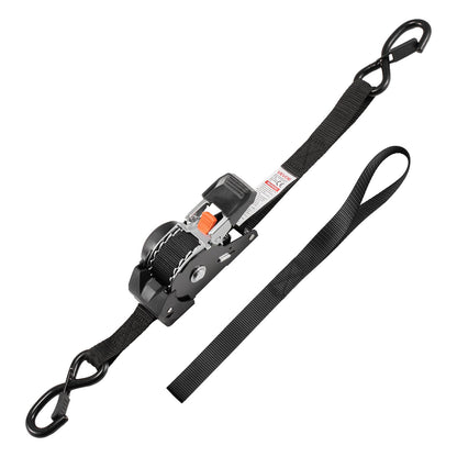 Retractable Ratchet Straps, 25.4 mm x 1.8 m, Tie Down Straps with S Hooks, 544 kg Break Strength, 4 Soft Loops, Tie Down Ratcheting for Moving, Trailers, Motorcycles, Kayaks, Car Roof, 4 Pack