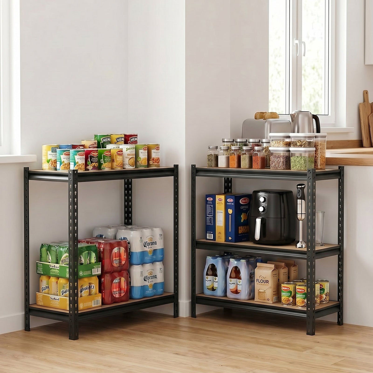 Storage Shelves, 5-Tier Adjustable, 907.2 kg Capacity, Heavy Duty Garage Storage Shelving Unit, Metal Utility Rack Shelf, for Garage Warehouse Basement Kitchen, 923 mm W x 459 mm D x 1813 mm H