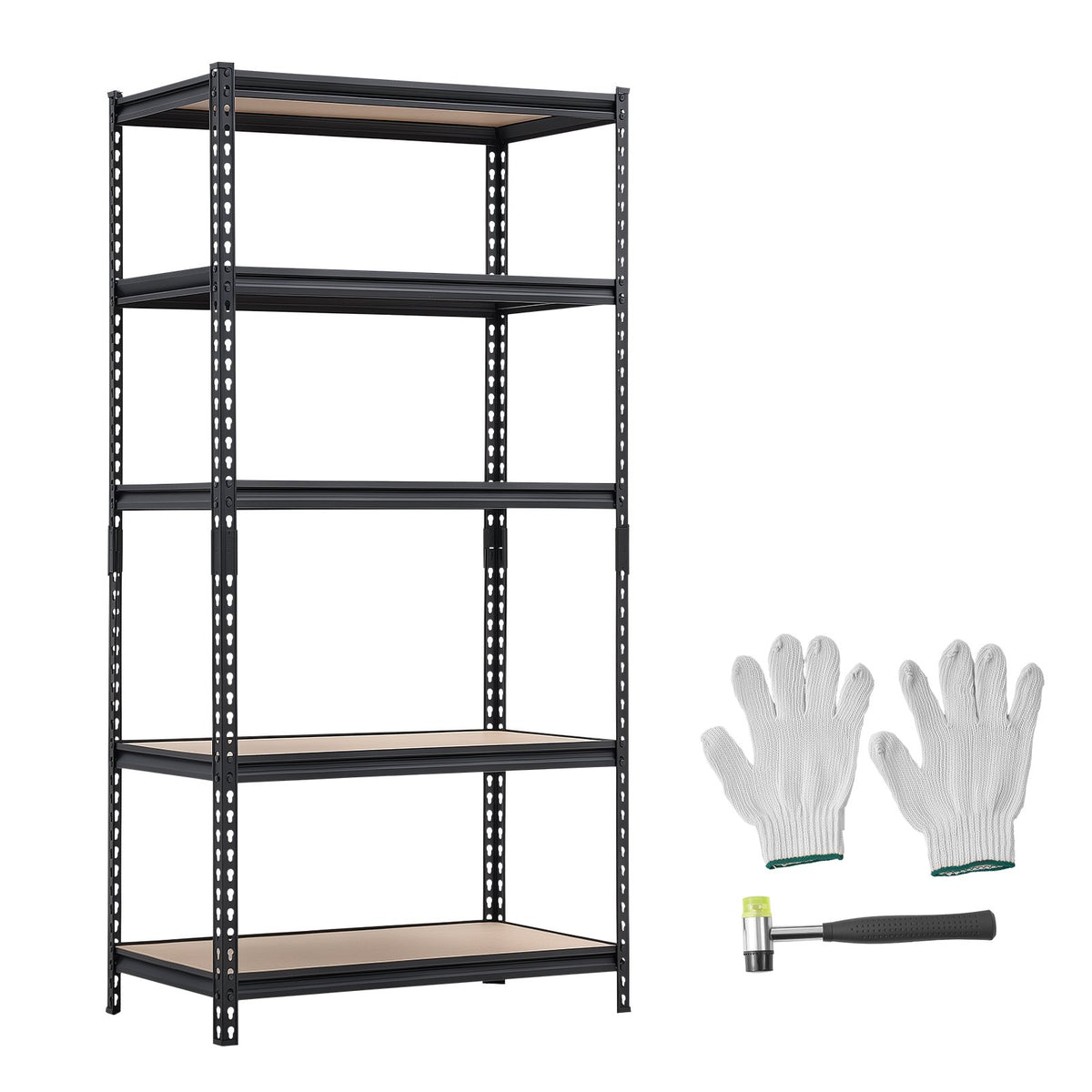 Storage Shelves, 5-Tier Adjustable, 907.2 kg Capacity, Heavy Duty Garage Storage Shelving Unit, Metal Utility Rack Shelf, for Garage Warehouse Basement Kitchen, 923 mm W x 459 mm D x 1813 mm H