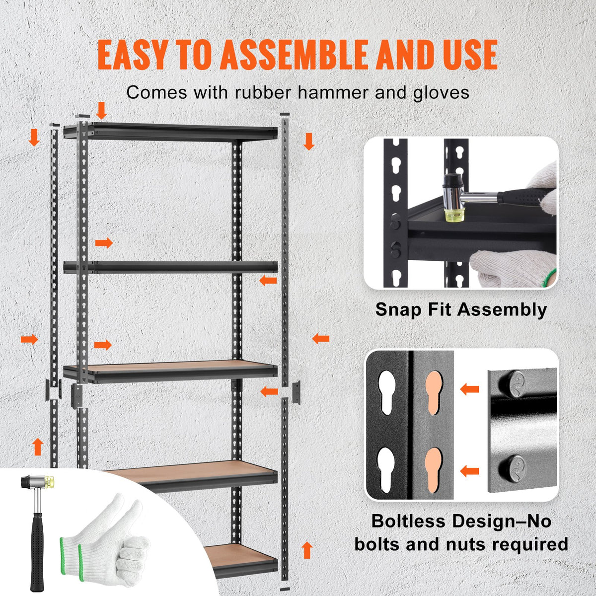 VEVOR Storage Shelving Unit, 5-Tier Adjustable, 907 kg Capacity, Heavy Duty Garage