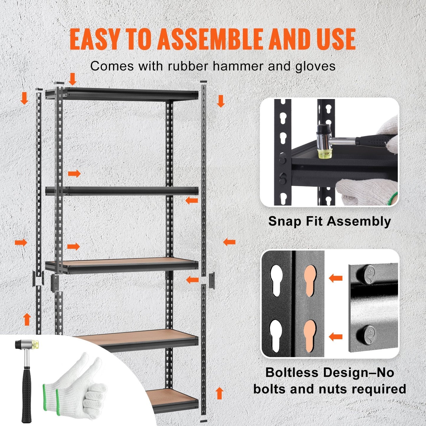 5-Tier Adjustable Metal Shelving Unit, 907 kg Capacity for Garage or Pantry