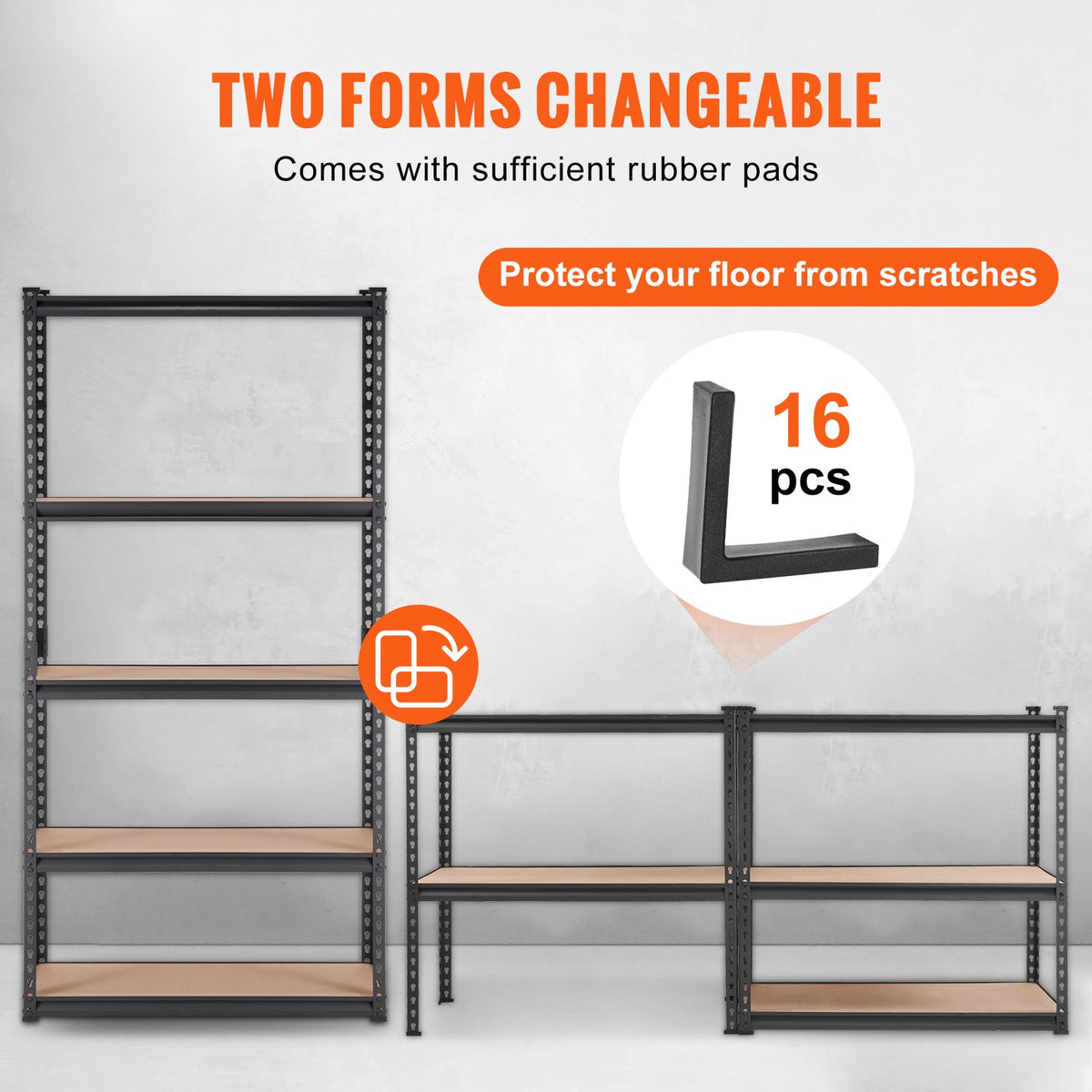 VEVOR Storage Shelving Unit, 5-Tier Adjustable, 907 kg Capacity, Heavy Duty Garage