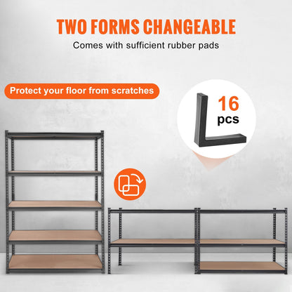 5-Tier Adjustable Heavy Duty Metal Shelving Unit, 907 kg, 1.2 x 0.6 x 1.8 m