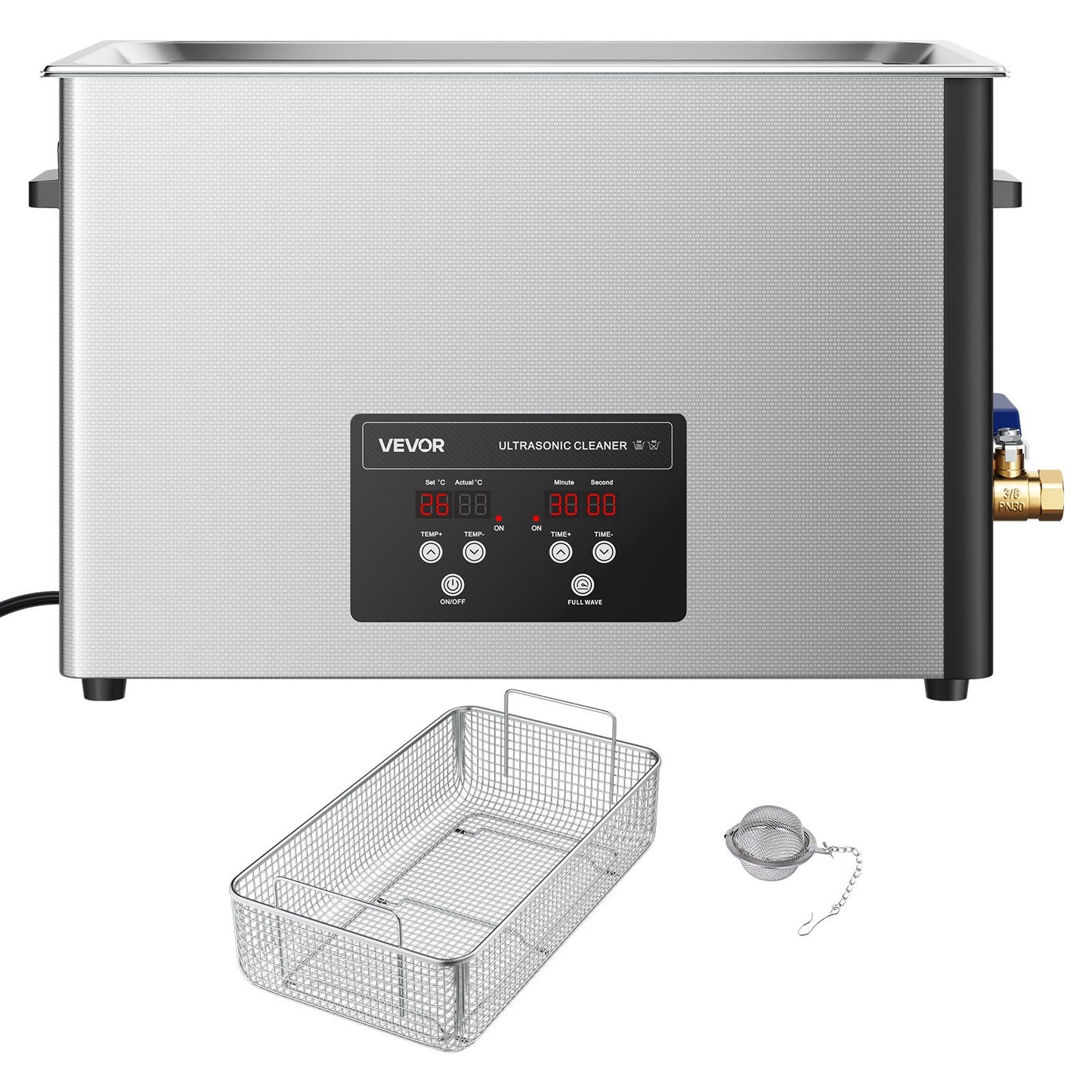 30L Ultrasonic Cleaner, Professional Ultrasonic Cleaner Machine with Cleaning Basket & Digital Display, 480W Stainless Steel 40kHz Industrial Cleaning Machine for Parts, Carburetors, Instruments