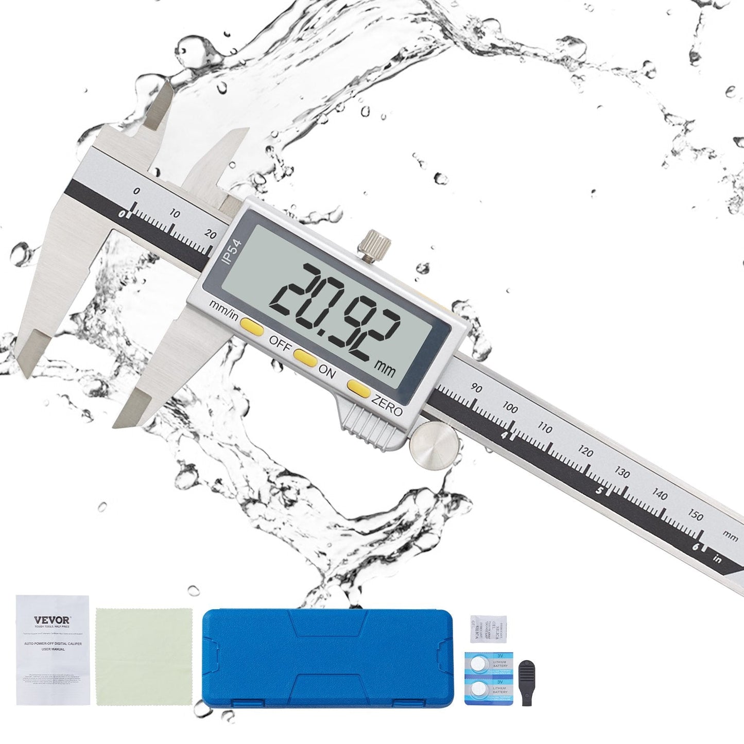 150mm Digital Caliper with LCD Display - High Precision Vernier Micrometer