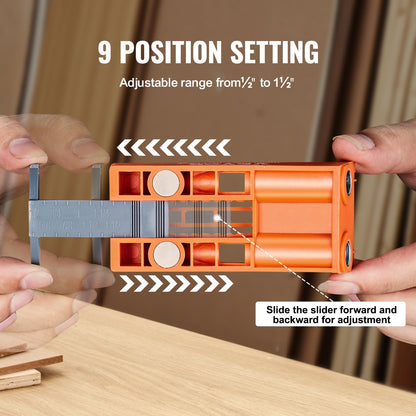 VEVOR Pocket Hole Jig, 56 Pcs Mini Jig Pocket Hole System with C-clamp, Step Drill,