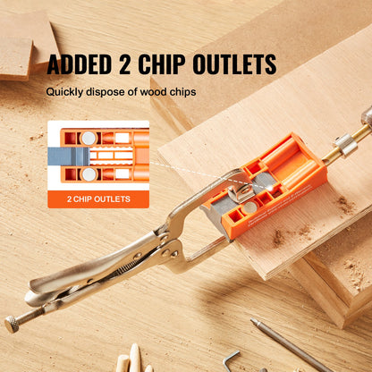 VEVOR Pocket Hole Jig, 56 Pcs Mini Jig Pocket Hole System with C-clamp, Step Drill,