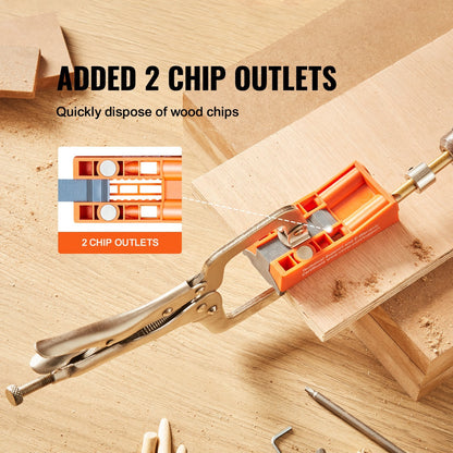 Mini Pocket Hole Jig Kit with C-clamp, Step Drill & Accessories for Carpentry