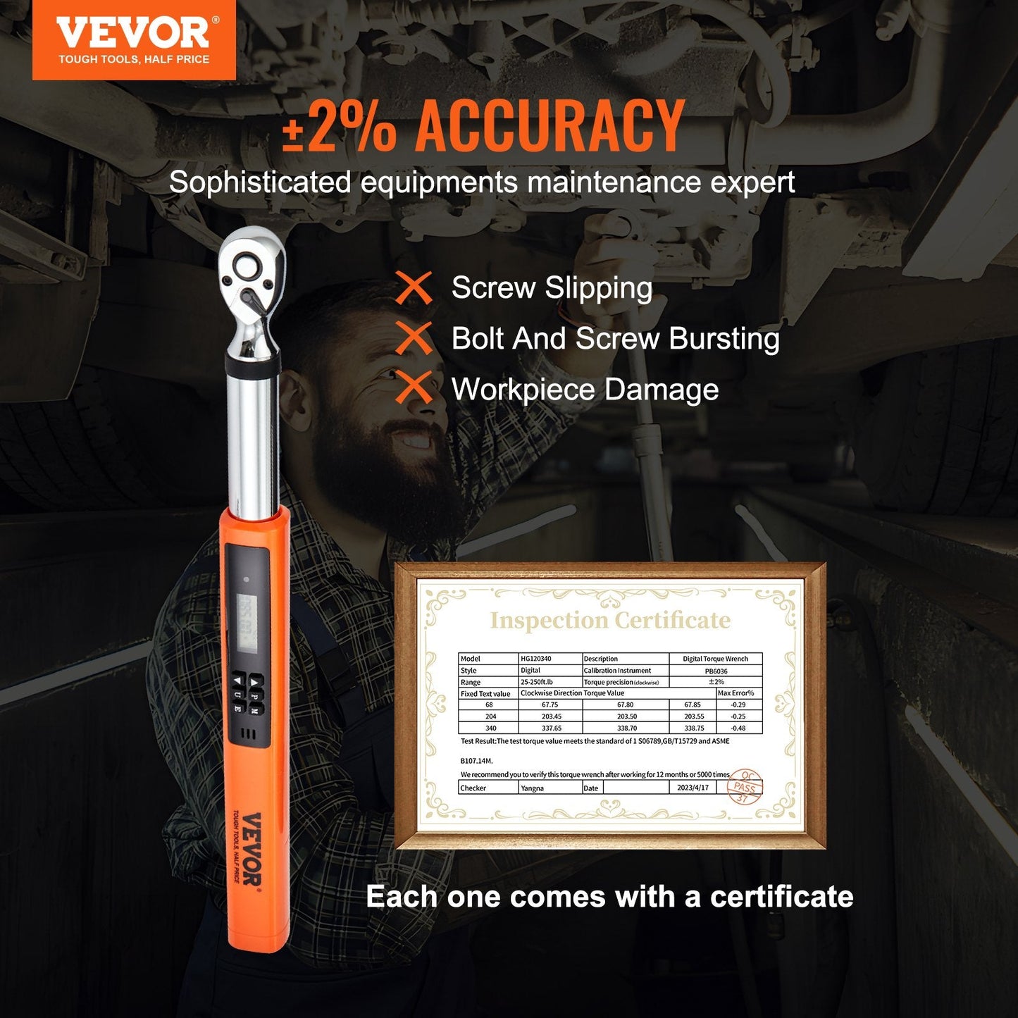 Digital Electronic Torque Wrench Set, 3/8" Drive, 5-50 Nm, LED & Sound Alert