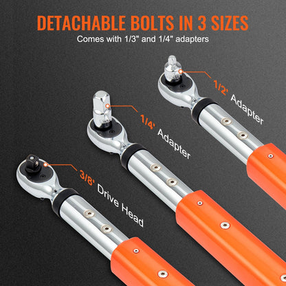 Digital Electronic Torque Wrench Set, 3/8" Drive, 5-50 Nm, LED & Sound Alert