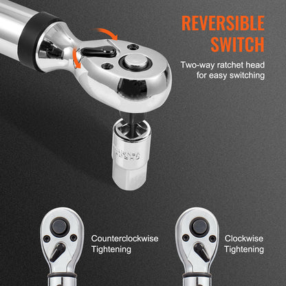 VEVOR Digital Torque Wrench, 3/8" Drive Electronic Torque Wrench, Torque Wrench