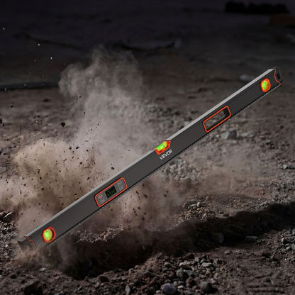 Digital Level, 1200 mm, Magnetic Electronic Level with LED Backlit Display, 360° Electronic Leveler Tool with 0°/45°/90° Bubble Vials, IP54 Rating for Construction Carpentry Home Renovation
