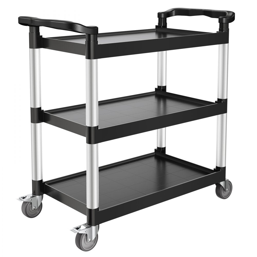 VEVOR Heavy Duty Utility Cart 500 lbs Capacity 3-tier Service Cart with Wheels