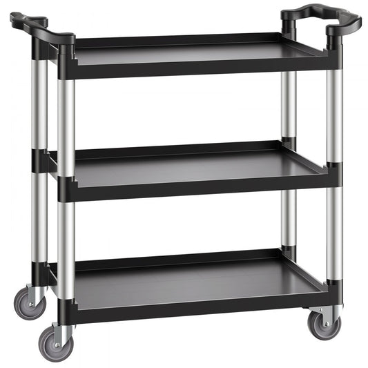 VEVOR Heavy Duty Utility Cart 500 lbs Capacity 3-tier Service Cart with Wheels