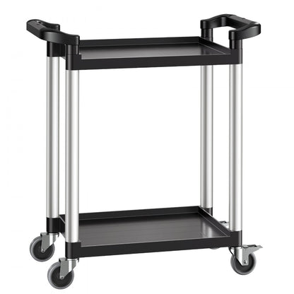 VEVOR Heavy Duty Utility Cart 300 lbs Capacity 2-tier Service Cart with Wheels