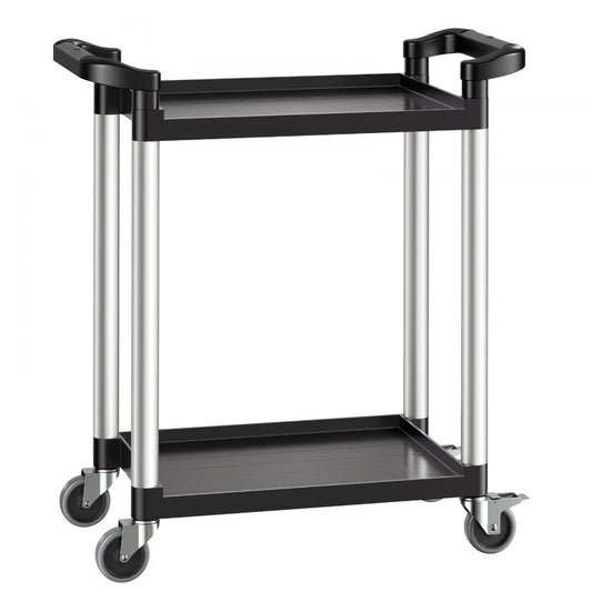 VEVOR Heavy Duty Utility Cart 300 lbs Capacity 2-tier Service Cart with Wheels