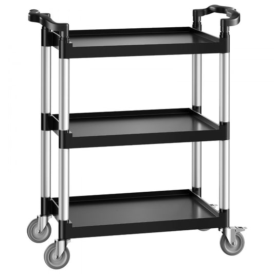 VEVOR Heavy Duty Utility Cart 300 lbs Capacity 3-tier Service Cart with Wheels