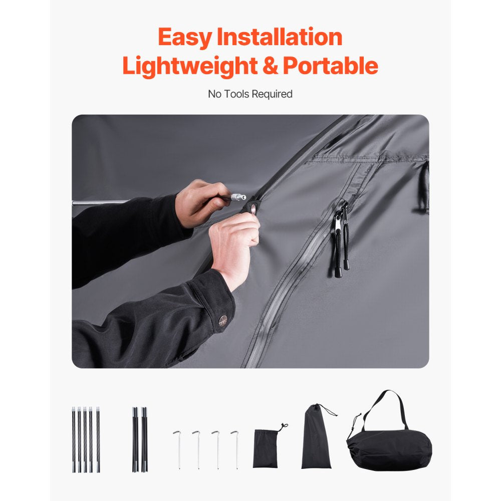 Outdoor Bike Storage Tent Fan-Shaped Dual-Door Bike Tent for 4 to 5 Bikes