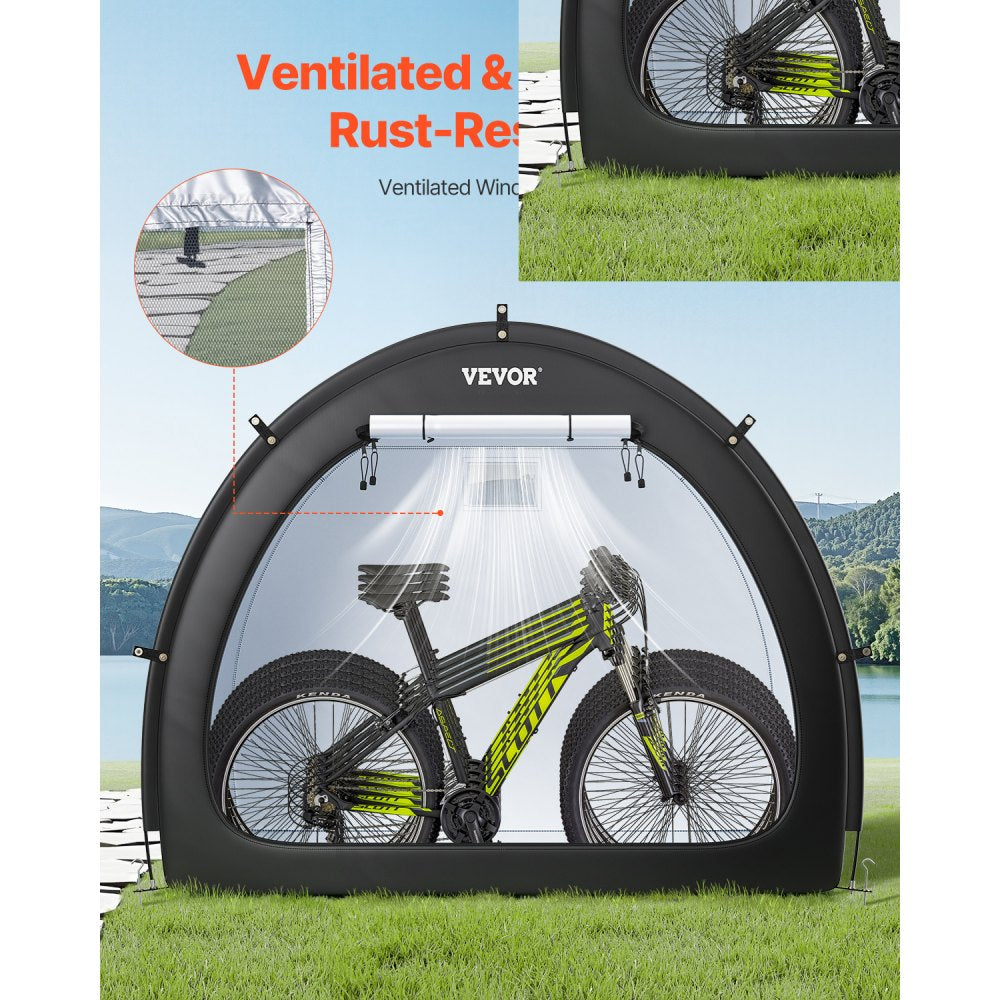 Outdoor Bike Storage Tent Fan-Shaped Waterproof Bike Tent for 4 to 5 Bikes