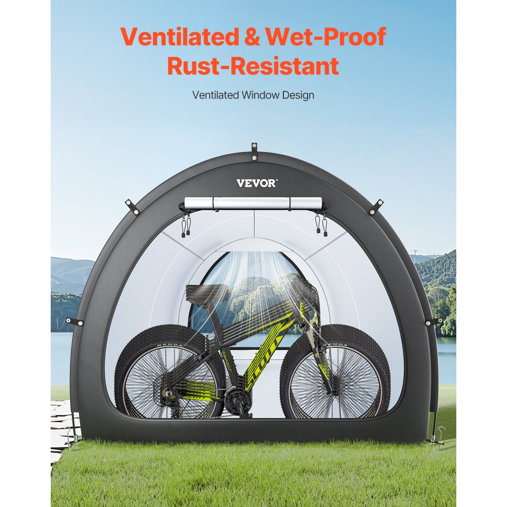 Outdoor Bike Storage Tent Fan-Shaped Waterproof Bike Tent for 5+ Bikes