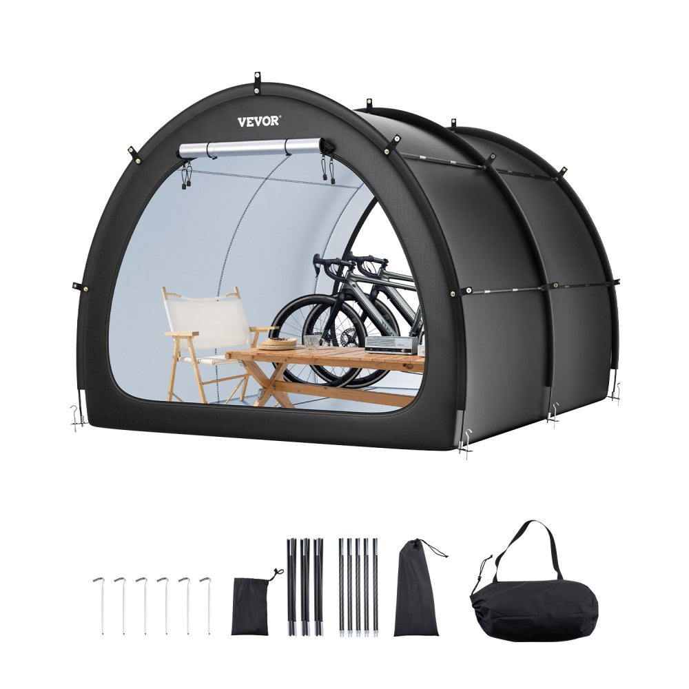 Outdoor Bike Storage Tent Fan-Shaped Waterproof Bike Tent for 5+ Bikes