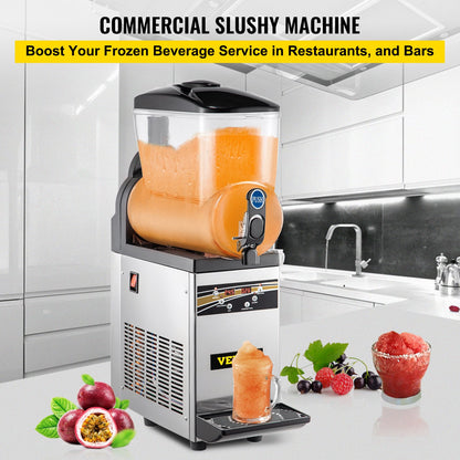 VEVOR Slush Frozen Drink Machine, 15L Tank Commercial Margarita Machine, 500W Stainless