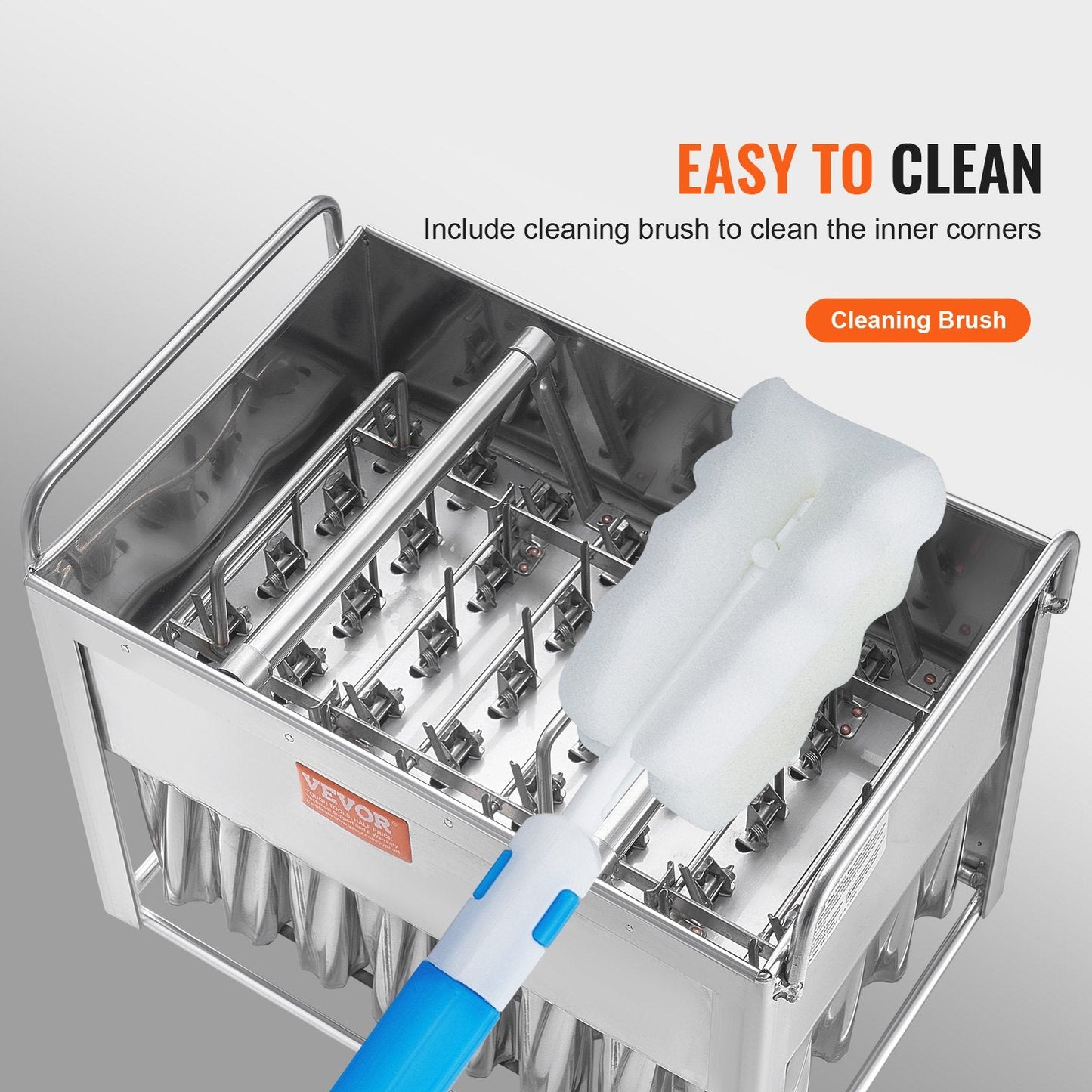 Commercial Stainless Steel Popsicle Mould Set, 40 PCS, Includes Sticks & Bags