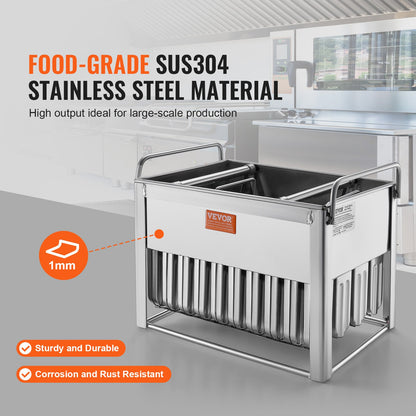 VEVOR Commercial Popsicle Moulds, 40PCS Round-Head Ice Pop Moulds with Double Slot,