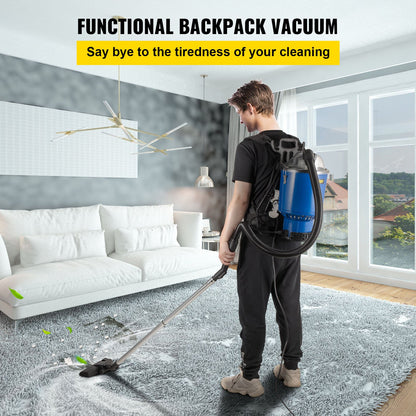 VEVOR Backpack Vacuum, 4L Backpack Vacuum Cleaner, 5-IN-1 Lightweight Backpack Vacuum,