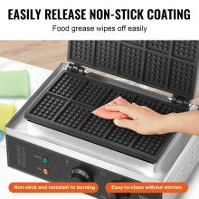 10-Piece Commercial Waffle Maker, 1550W, Stainless Steel, Silver, 7.5 kg