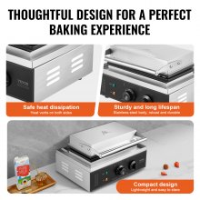 10-Piece Commercial Waffle Maker, 1550W, Stainless Steel, Silver, 7.5 kg