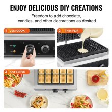10-Piece Commercial Waffle Maker, 1550W, Stainless Steel, Silver, 7.5 kg