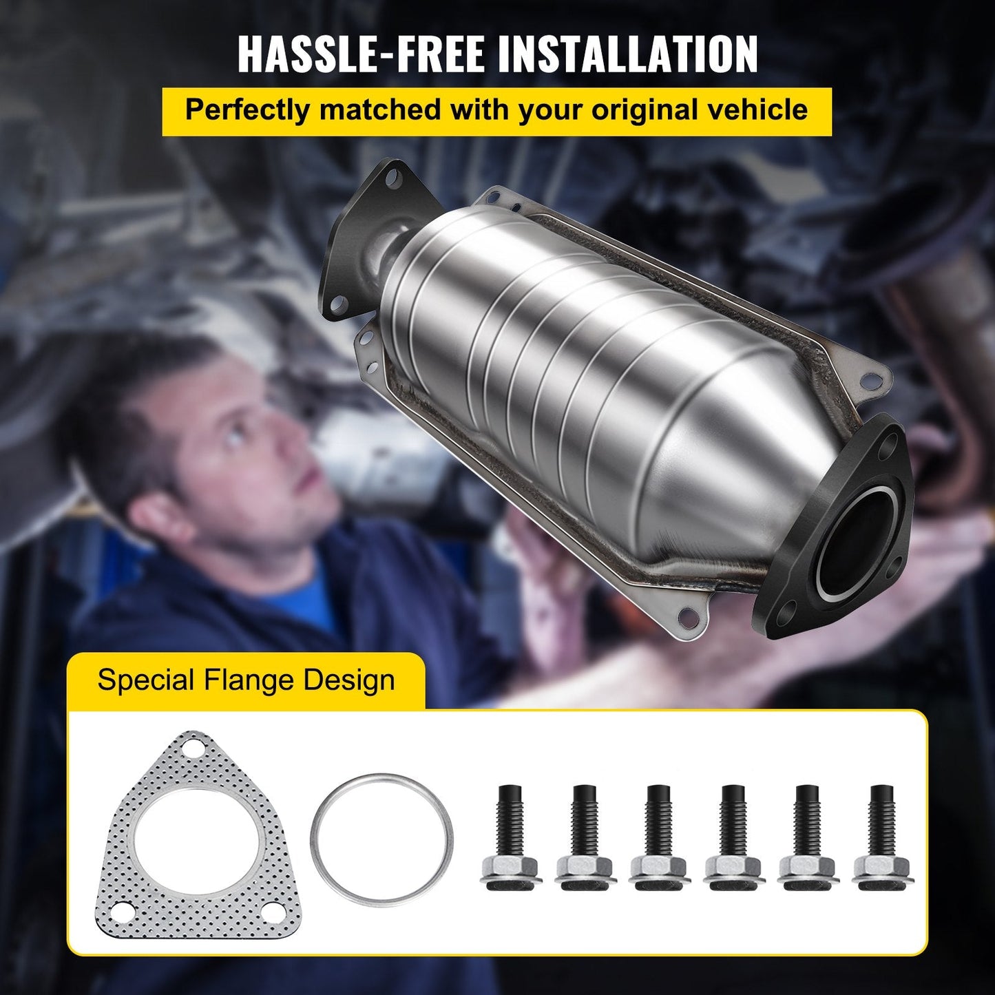 High Flow Catalytic Converter for 1998-2002 Honda Accord 2.3L, Stainless Steel