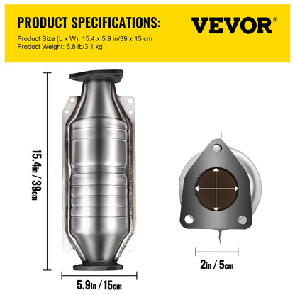 High Flow Catalytic Converter for 1998-2002 Honda Accord 2.3L, Stainless Steel