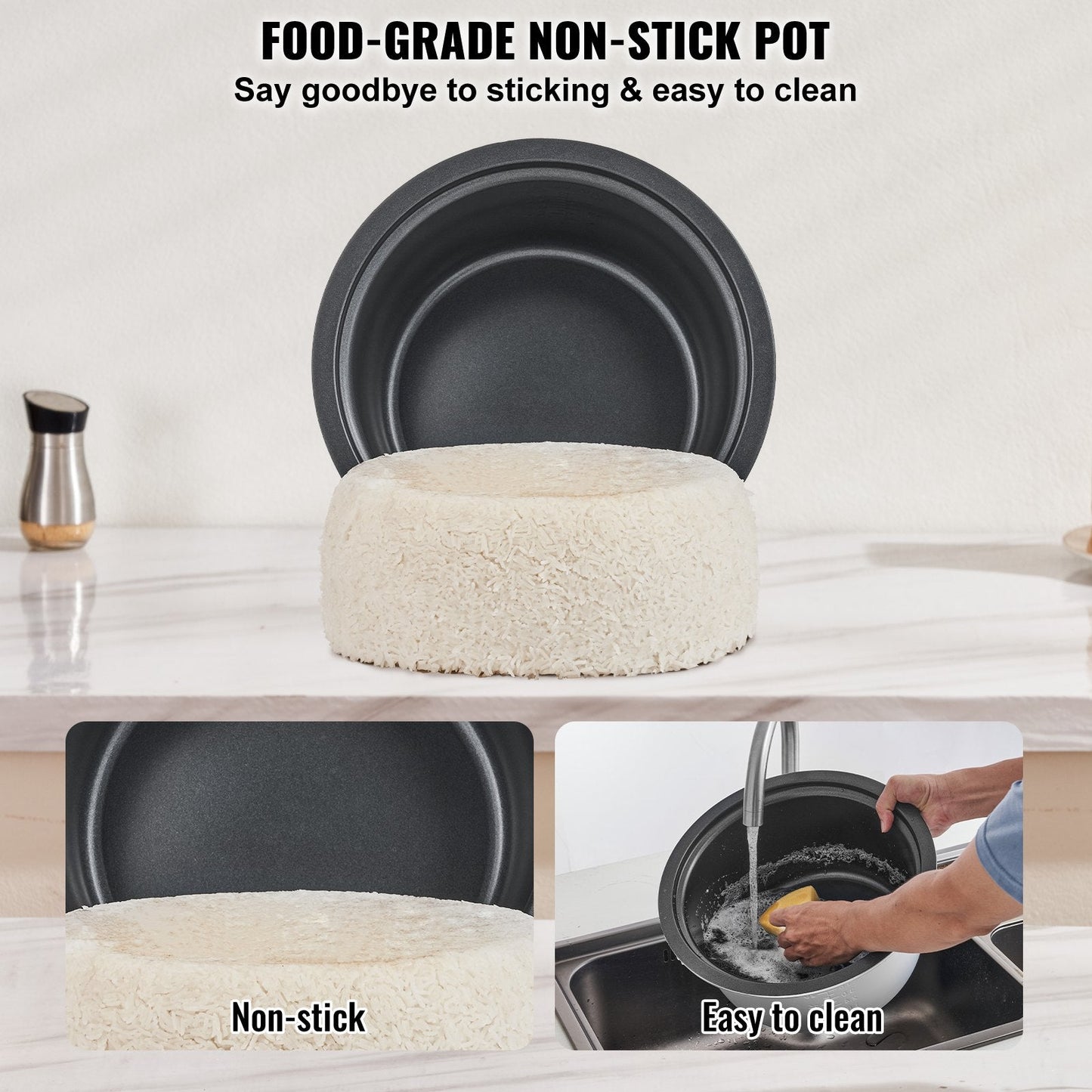 Commercial Rice Cooker 10L, Non-Stick, 24H Warm, 4.8 kg, Multi-Functional Design