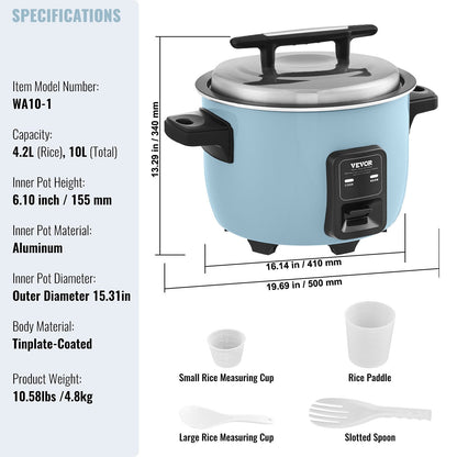 Commercial Rice Cooker, 13L Capacity, 24H Warm, Multi-Functional, Easy Clean