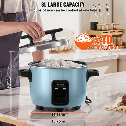 Commercial 8L Rice Cooker with Non-Stick Pot and 24H Keep-Warm Function