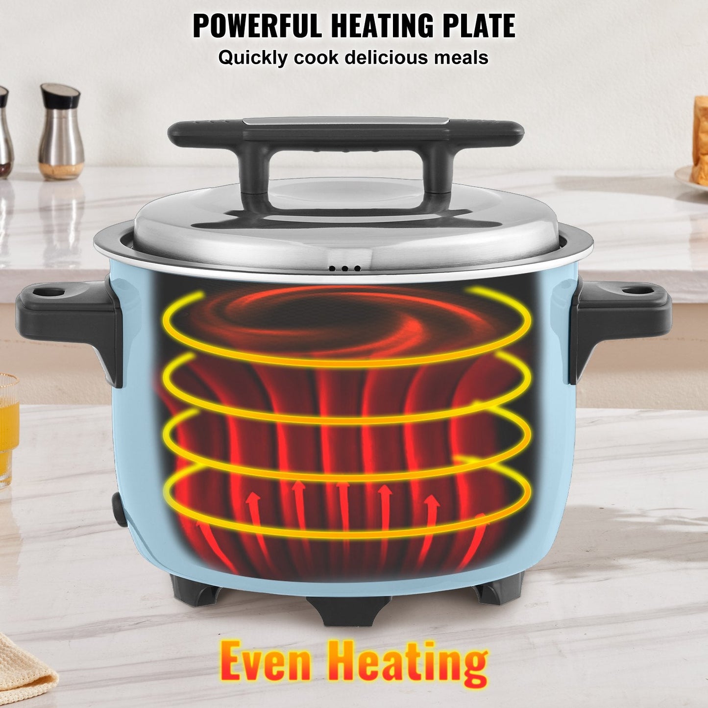 Commercial 8L Rice Cooker with Non-Stick Pot and 24H Keep-Warm Function