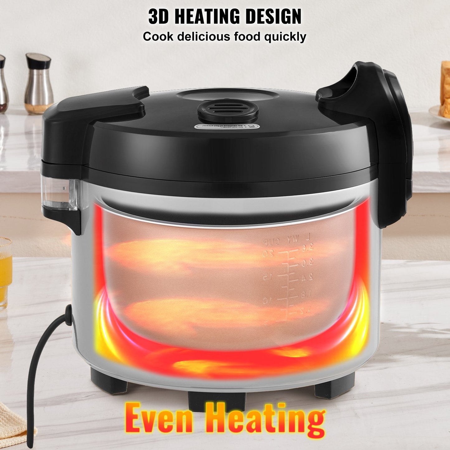 Commercial Rice Cooker 13L, Non-Stick, 12-Hour Warm, User-Friendly Design